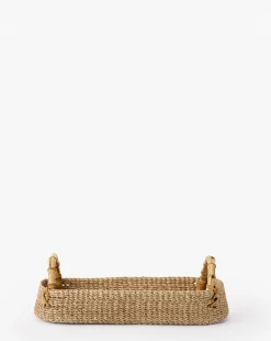 Abaca Tray with Bamboo Handles
