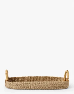 Abaca Tray with Bamboo Handles