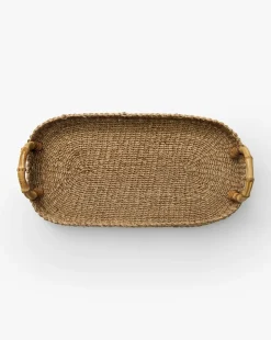 Abaca Tray with Bamboo Handles