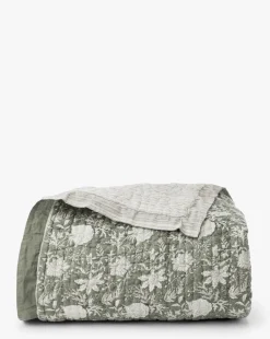 Audrey Sage Block Print Quilt