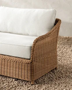 Haviland Outdoor Sofa with Perennials Taupe Stripe 88