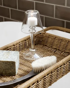 Neeva Glass & Silver Tealight Lamp