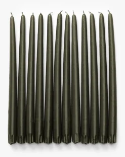 Olive Taper Candles (Set of 12)