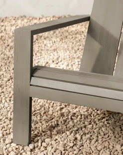 Triby Gray Teak Outdoor Lounge Chair